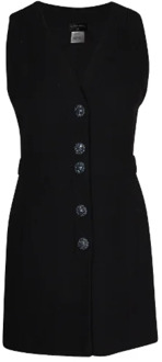 Pre-owned Wool dresses Chanel Vintage , Black , Dames - M