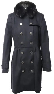 Pre-owned Wool outerwear Burberry Vintage , Black , Dames - L