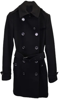 Pre-owned Wool outerwear Burberry Vintage , Black , Dames - S