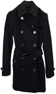 Pre-owned Wool outerwear Burberry Vintage , Black , Dames - S