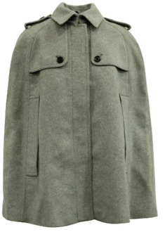Pre-owned Wool outerwear Burberry Vintage , Gray , Dames - S