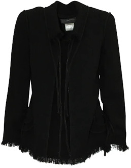 Pre-owned Wool outerwear Chanel Vintage , Black , Dames - S
