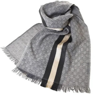 Pre-owned Wool scarves Gucci Vintage , Gray , Dames - ONE Size