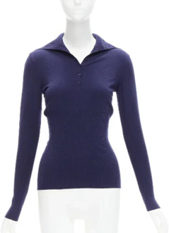 Pre-owned Wool tops Alaïa Pre-owned , Blue , Dames - M