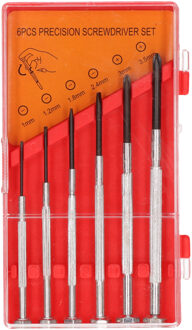 Precisie schroevendraaier set plat en kruiskop - 6-delig - voor horloges en brillen