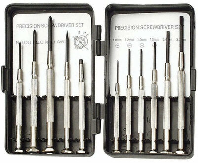 Precisie schroevendraaierset - 11-delig - voor horloges en brillen