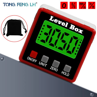 Precision Digital Protractor Inclinometer Water Proof Level Box Digital Angle Finder Bevel Box With Magnet Base