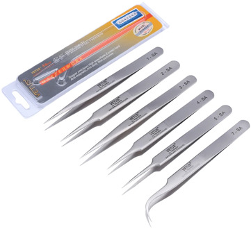 Precision Original VETUS Tweezers Pinzas VETUS SA Series SS-SA 7-SA Stainless Steel Antimagnetic Tweezer Electronic Repair Tools