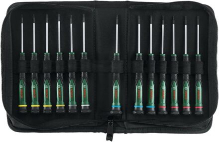 Precision screwdriver set 13-piece (Precisieschroevendraaierset 60mm 13 stuks: SL1,5, SL2, SL2,5, SL3, PH000, PH00, PH0, TX5, TX6, TX8,