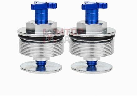 Preload Vork Cap Voor Kawasaki VN1600 Vulcan 2003 43 Mm Tri Vork Bouten 2003 2004 2005 2006 2007 zilver met blauw