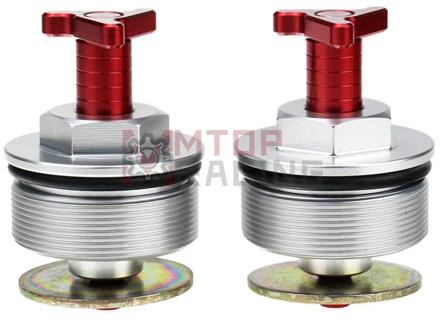 Preload Vork Cap Voor Kawasaki VN1600 Vulcan 2003 43 Mm Tri Vork Bouten 2003 2004 2005 2006 2007 zilver met rood