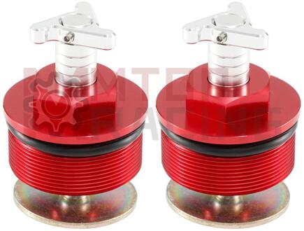 Preload Vork Cap Voor Yamaha FZ6-N FZ6-S FZ6 Fazer 2004 2005 2006 2007 43Mm Driehoek Verstelbare Vork Bouten Schroef zilver met rood