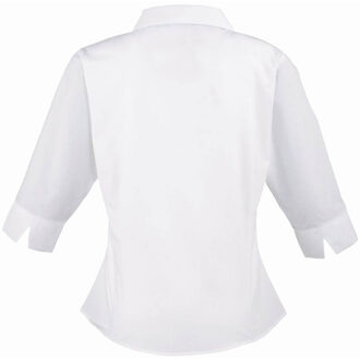 Premier 3/4 mouw Popeline Blouse / Gewoon werkoverhemd (Wit)