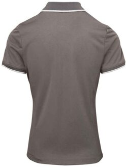 Premier Dames coolchecker contrast poloshirt Grijs