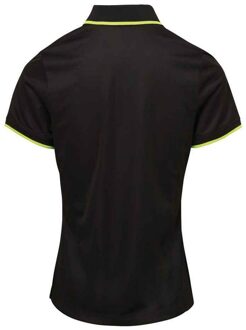 Premier Dames coolchecker contrast poloshirt Zwart
