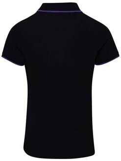 Premier Dames coolchecker contrast poloshirt Zwart
