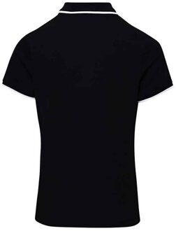 Premier Dames coolchecker contrast poloshirt Zwart