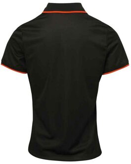 Premier Dames coolchecker contrast poloshirt Zwart