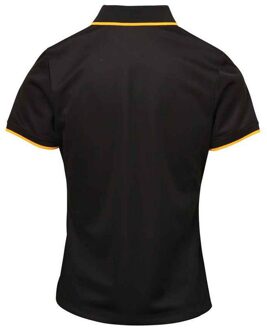 Premier Dames coolchecker contrast poloshirt Zwart