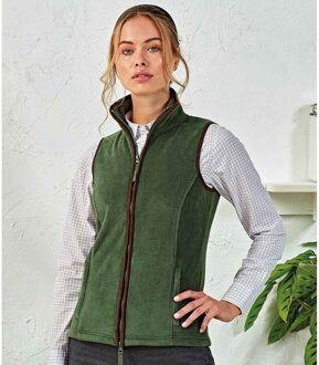Premier Dames/dames Artisan Fleece Gilet (Mosgroen/bruin) - XS