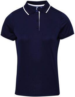 Premier Dames/dames Contrast Coolchecker Poloshirt (Marine / Wit) Navy - 2XL
