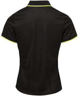 Premier Dames/dames Contrast Coolchecker Poloshirt (Zwart/Kalk) - S