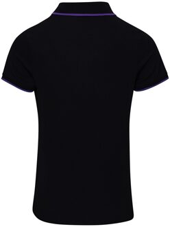 Premier Dames/dames Contrast Coolchecker Poloshirt (Zwart/Paars) - maat L