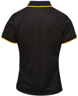 Premier Dames/dames Contrast Coolchecker Poloshirt (Zwart/Zonnebloem) - XL