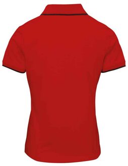Premier Dames/Dames Coolchecker Contrast Piqué Poloshirt (Rood/zwart) - M