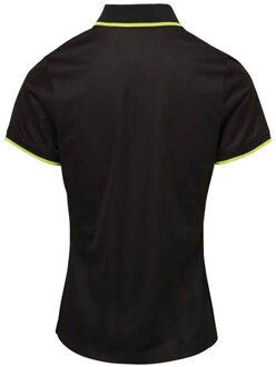 Premier Dames/Dames Coolchecker Contrast Piqué Poloshirt (Zwart/Kalk) - XS