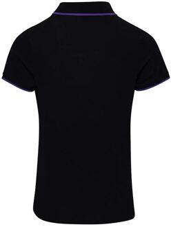 Premier Dames/Dames Coolchecker Contrast Piqué Poloshirt (Zwart/Paars)