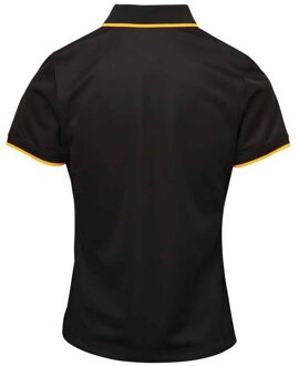 Premier Dames/Dames Coolchecker Contrast Piqué Poloshirt (Zwart/Zonnebloem)