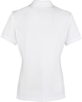Premier Dames/dames Coolchecker korte mouw Pique Polo T-Shirt (Wit) - maat M