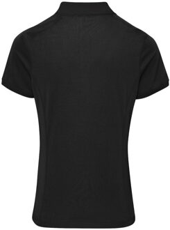Premier Dames/dames Coolchecker korte mouw Pique Polo T-Shirt (Zwart) - maat 2XL