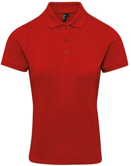 Premier Dames/dames Coolchecker Plus Piqu Polo met CoolPlus (Rood)