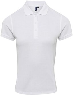 Premier Dames/dames Coolchecker Plus Piqu Polo met CoolPlus (Wit) - L