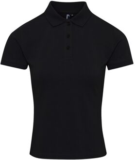 Premier Dames/dames Coolchecker Plus Piqu Polo met CoolPlus (Zwart) - S