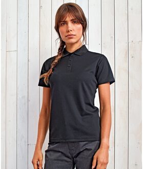 Premier Dames/Dames Duurzaam Poloshirt (Zwart) - XS