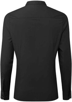 Premier Dames/Dames Formeel overhemd met gebandeerde grootvaderkraag (Zwart) - XS