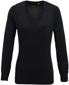 Premier Dames/Dames Gebreid Katoen Acryl V Hals Sweatshirt (Houtskool) - EU 46 / UK 18