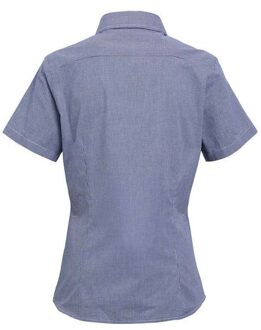Premier Dames/Dames Gingham overhemd met korte mouwen (Marine / Wit) Navy - EU 44 / UK 16
