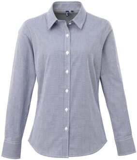 Premier Dames/Dames Gingham Shirt Met Lange Mouwen (Marine / Wit) Navy - EU 40 / UK 12