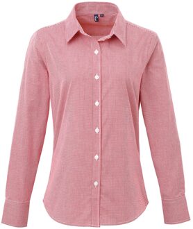 Premier Dames/Dames Gingham Shirt Met Lange Mouwen (Rood/Wit) - EU 46 / UK 18