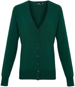 Premier Dames/Dames Katoen Acryl V Hals Vest (Fles groen) - maat EU 52 / UK 24