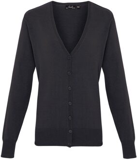 Premier Dames/Dames Katoen Acryl V Hals Vest (Houtskool) - maat EU 48 / UK 20