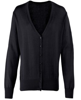 Premier Dames/Dames Katoen Acryl V Hals Vest (Zwart) - EU 52 / UK 24