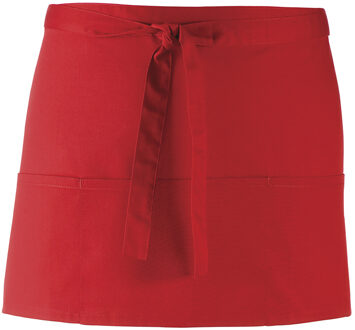 Premier Dames/Dames Kleuren 3 Zakschort / Werkkleding (Pakket van 2) (Rood)