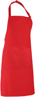 Premier Dames/Dames Kleuren Bipschort Met Zak / Werkkleding (Pakket van 2) (Aardbeienrood) - One Size