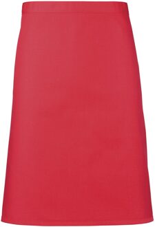Premier Dames/Dames Mid-Length Apron (Pakket van 2) (Aardbeienrood)
