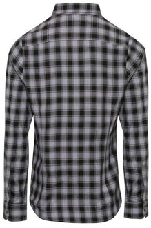 Premier Dames/Dames Mulligan geruit overhemd met lange mouwen (Staal/Zwart) Blauw/Donkergrijs - 2XL